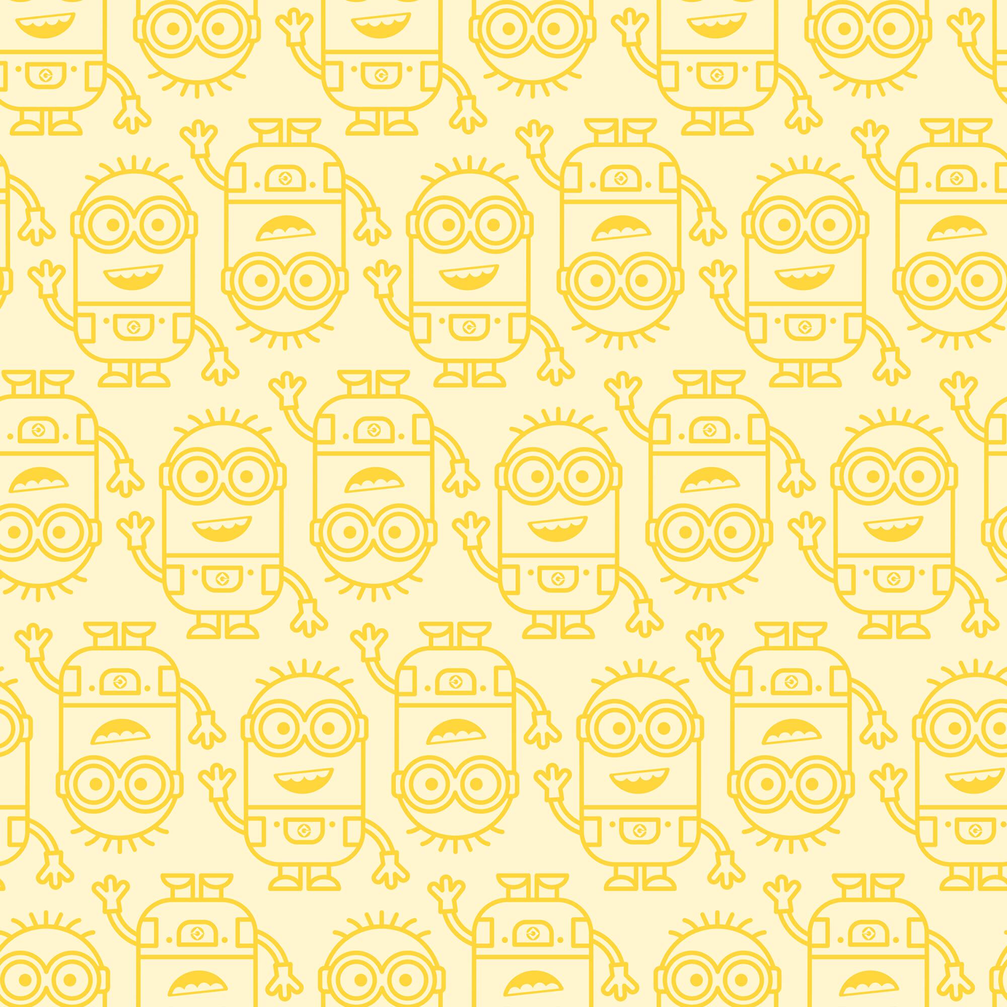RoomMates Minions Line Art Yellow Peel & Stick Wallpaper
